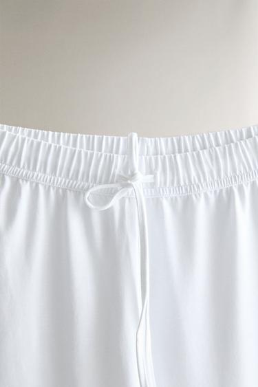 COTTON JERSEY TROUSERS - White by Zara - Image 0