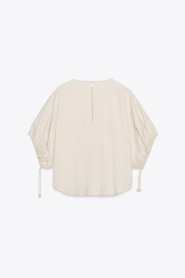BLOUSE À MANCHES BOUFFANTES ZW COLLECTION - Sable de Zara - Image 6