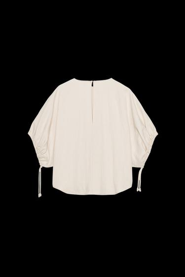BLUSE MIT BAUSCHÄRMELN ZW COLLECTION - Sandfarben von Zara