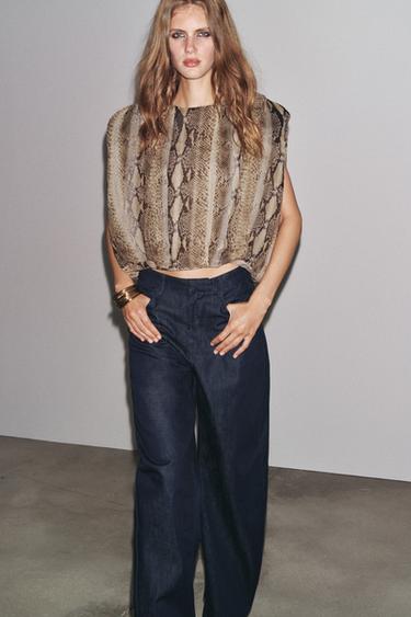 JEANS ZW COLLECTION BARREL HIGH-WAIST - Blue by Zara