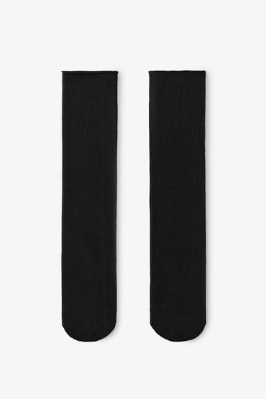 Zara THIN RIBBED SOCKS - Black - Image 0