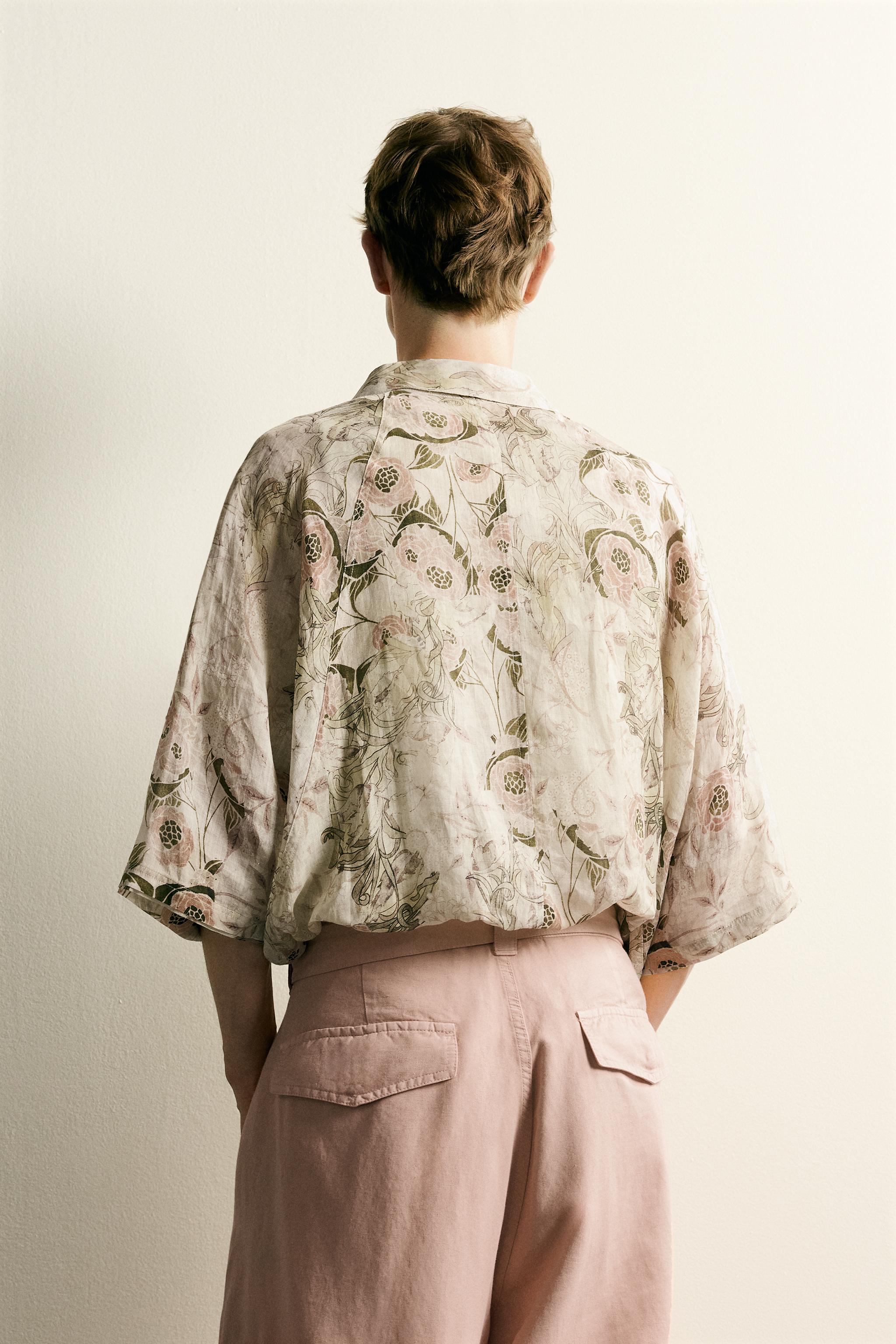Zara Rngln Flwr Shrt görsel 3