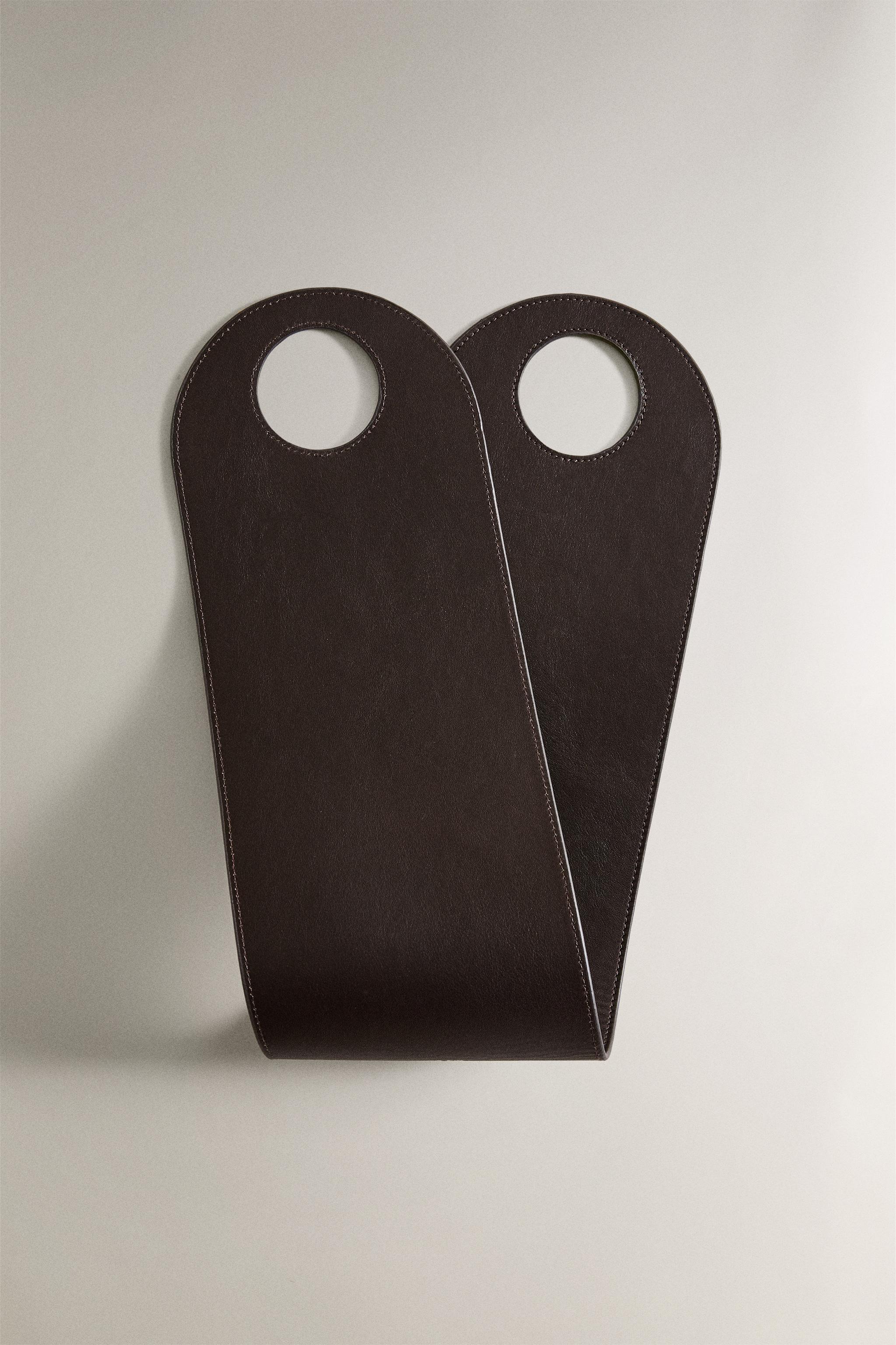 LEATHER MAGAZINE RACK