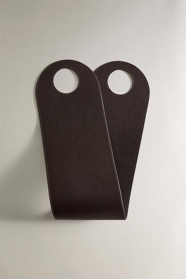 PORTE-REVUES CUIR - Marron foncé de Zara