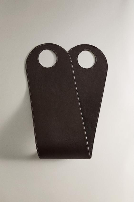LEATHER MAGAZINE HOLDER - Dark brown | ZARA UAE - Dubai/Sharjah/Ajman ...