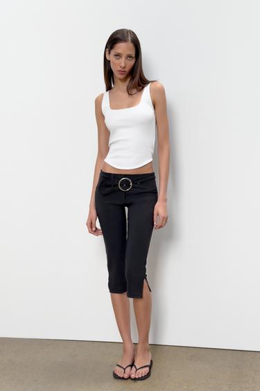 RIBBED STRAPPY TOP - White by Zara