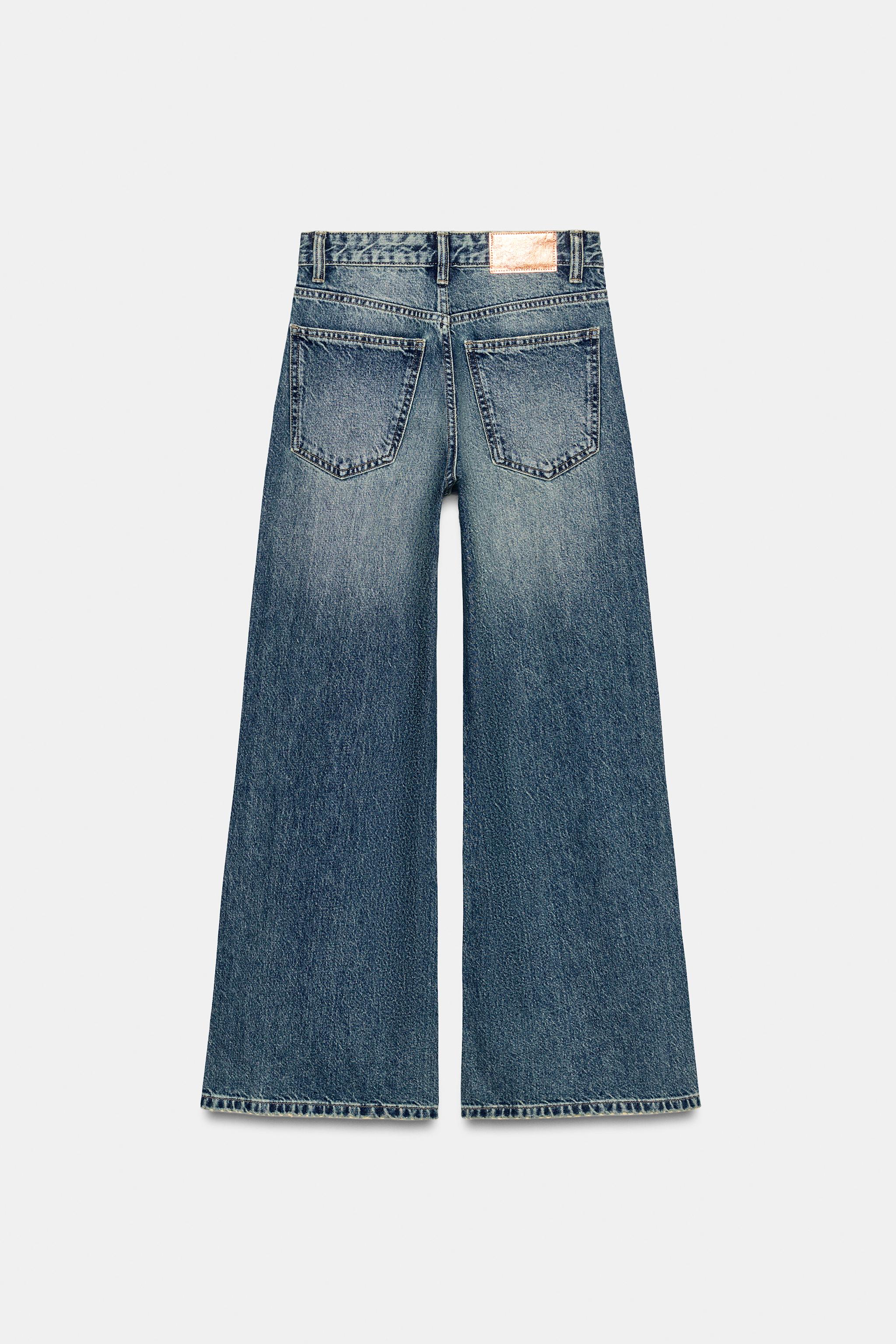 Z1975 HIGH-RISE LOOSE WIDE-LEG RHINESTONE JEANS