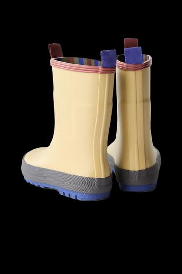 COLOUR BLOCK WELLINGTON BOOTS - Creamy White by Zara
