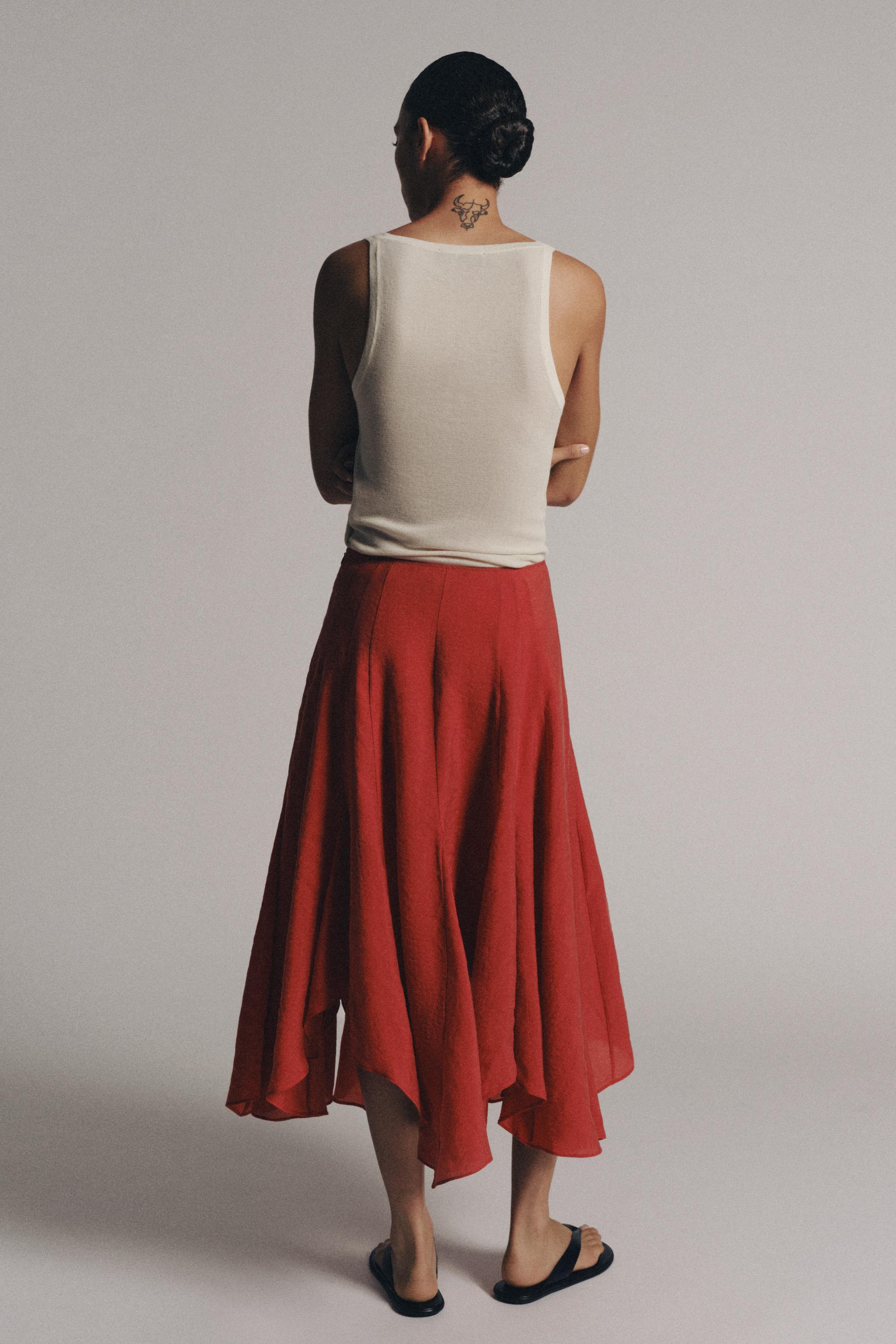 Женские юбки Zara ZW COLLECTION ASYMMETRIC SKIRT — фото 2