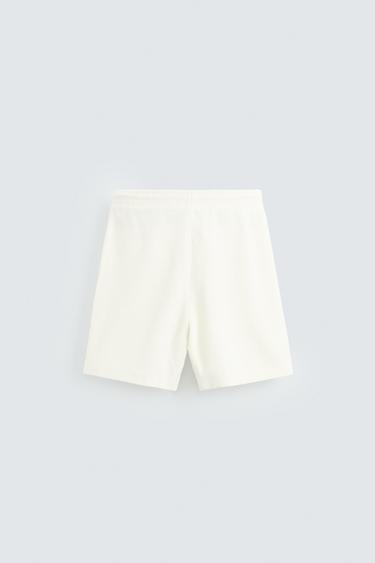 TEXTURE JOGGER BERMUDA SHORTS - Oyster-white by Zara - Image 6