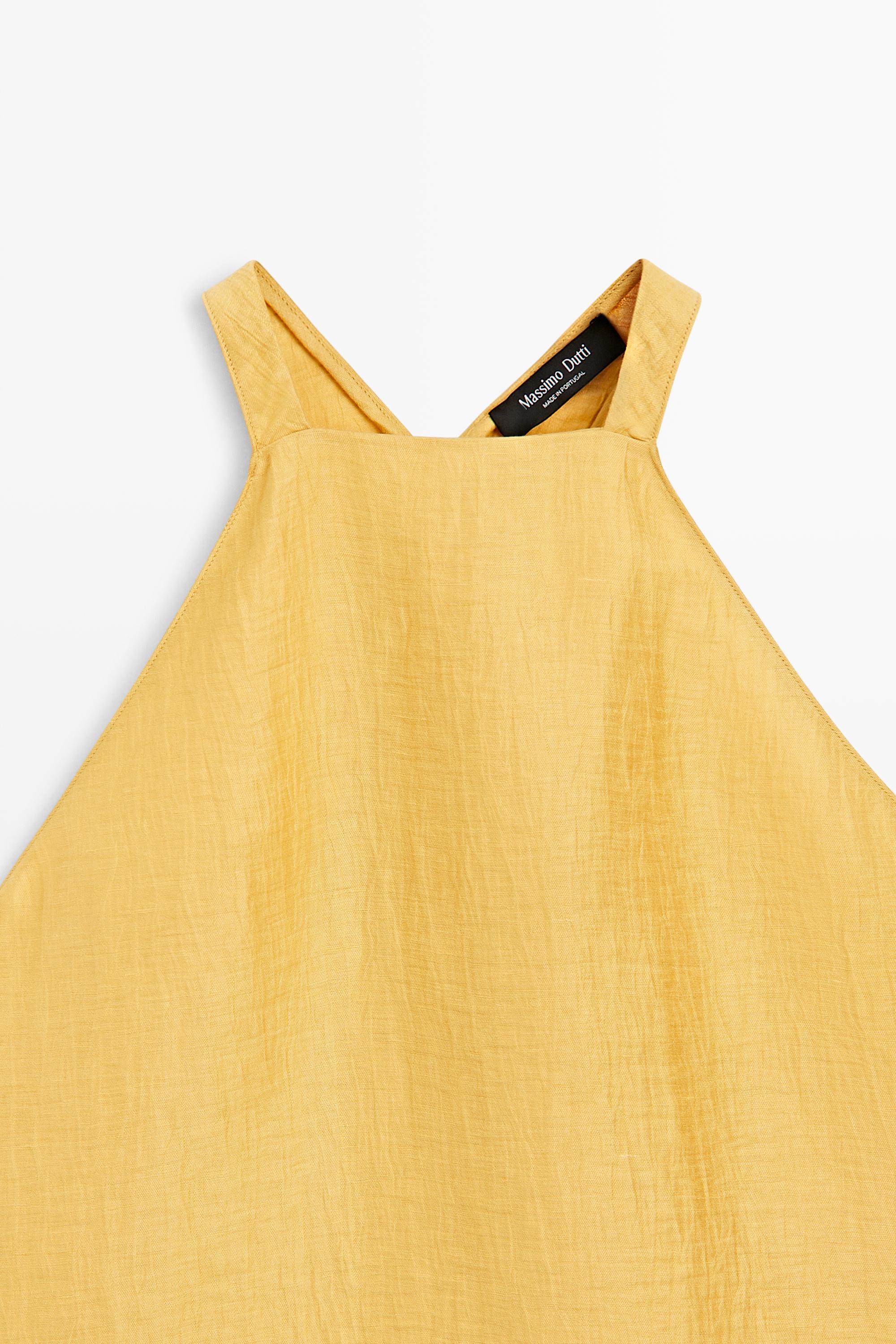 Linen blend halter top