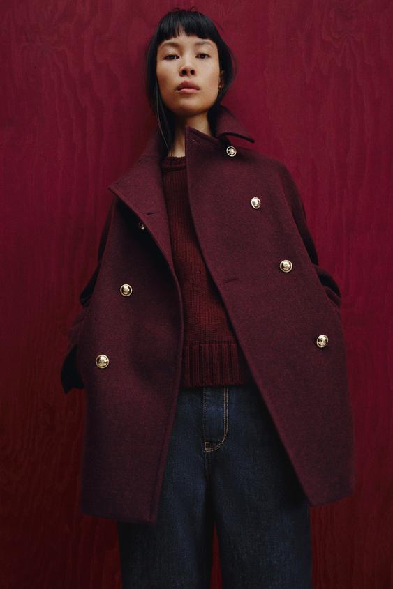 Cappotti Da Donna Zara CAPPOTTO DOPPIOPETTO IN MISTO