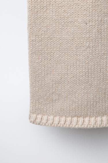 EMBROIDERED FLORAL KNIT TROUSERS - Ecru de Zara - Image 3