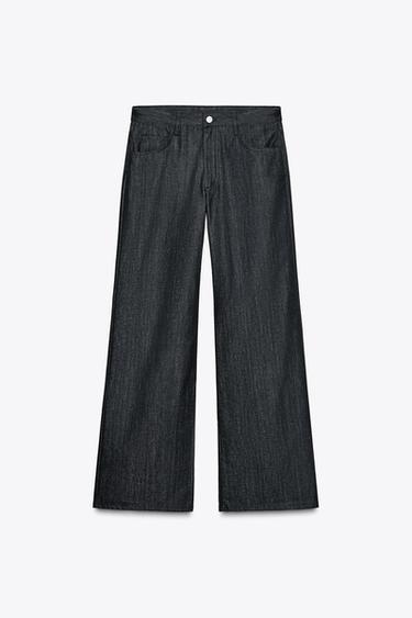 JEAN ZW COLLECTION WIDE LEG TAILLE BASSE - Bleu de Zara