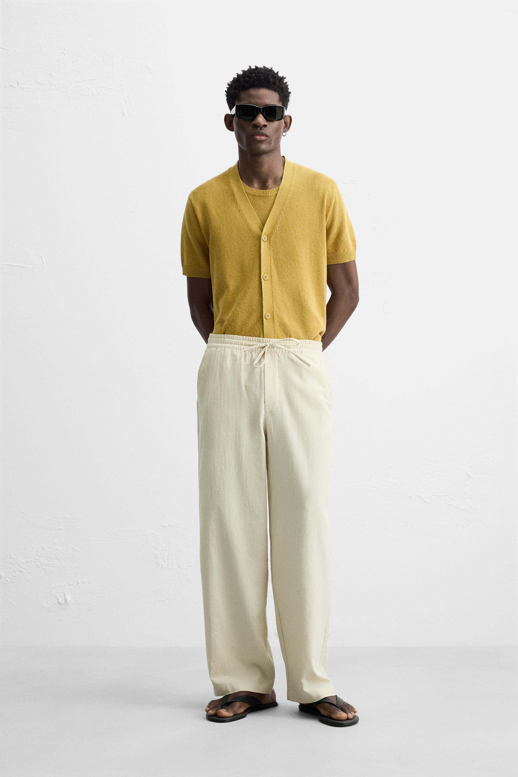 いま人気のアイテム ジャカードテクスチャーパンツ 日本 / Japan ZARA | エクリュ - パンツ