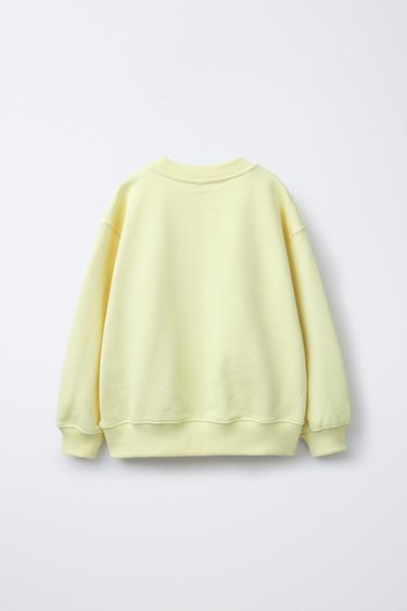 RAISED FLORAL PRINT SWEATSHIRT - Light green by Zara - Image 1