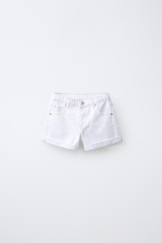 BERMUDA DENIM MOM FIT - Blanco de Zara - Imagen 0