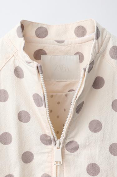 POLKA DOT QUILTED BOMBER JACKET - Stone by Zara - Image 2