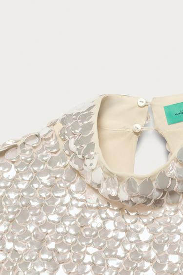 TOP PAILLETTES MARISA BERENSON X ZARA - Rose clair de Zara - Image 3