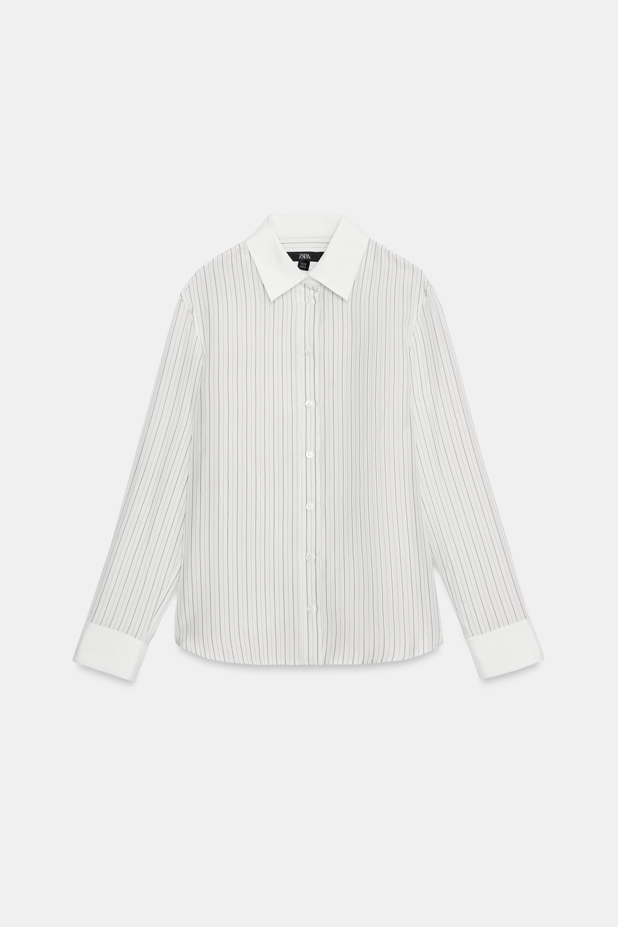 Женские рубашки Zara ZW COLLECTION 100% SILK STRIPED SHIRT — фото 6