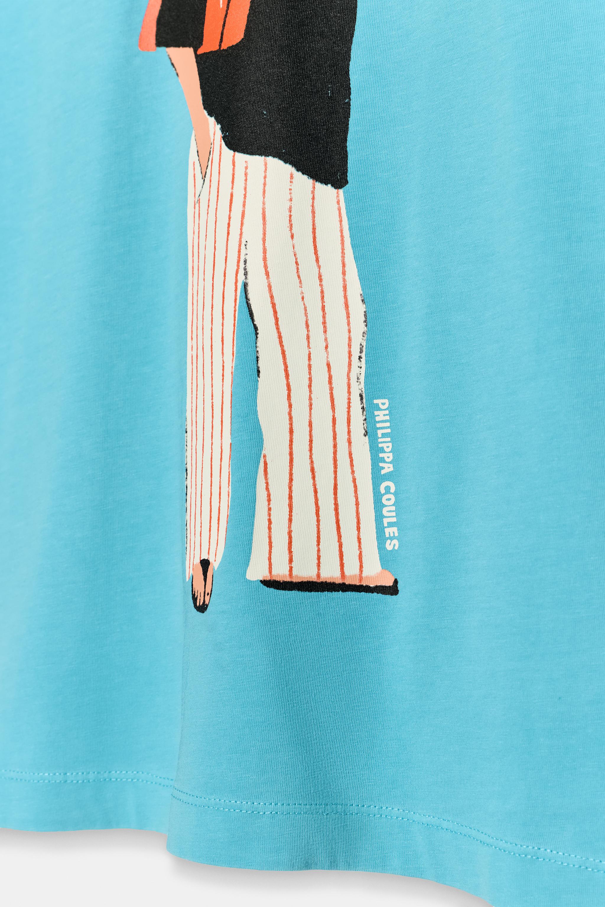 Женские футболки Zara PHILIPPA COULES WASHED EFFECT T-SHIRT — фото 6