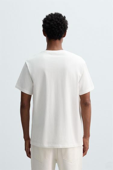 WASHED SLIM FIT T-SHIRT - White by Zara - Image 2
