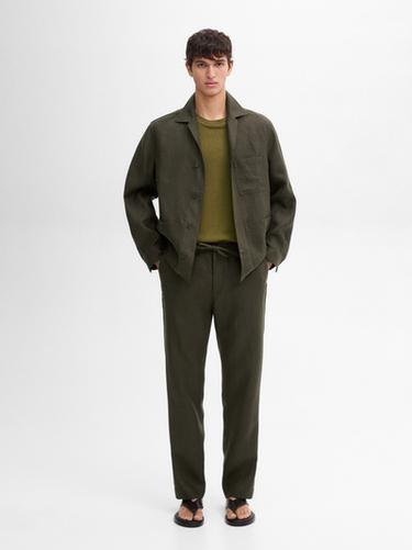 Sobrecamisa conjunto 100% lino - Khaki de Zara - Imagen 0