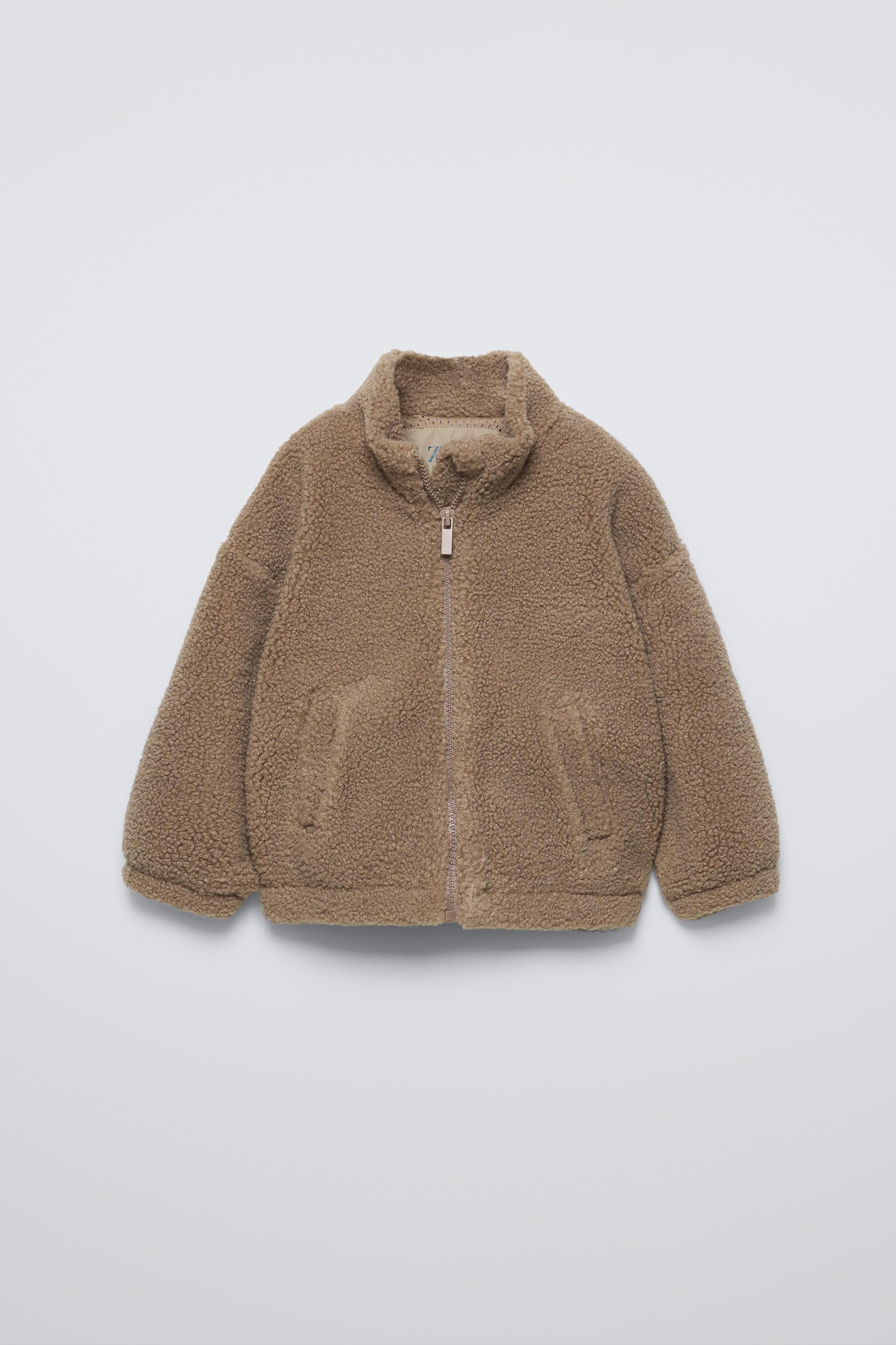 FAUX SHEARLING JACKET - Brown / Taupe | ZARA Singapore