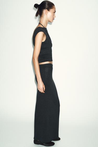 JUPE DROITE SOFT - Gris anthracite de Zara - Image 3