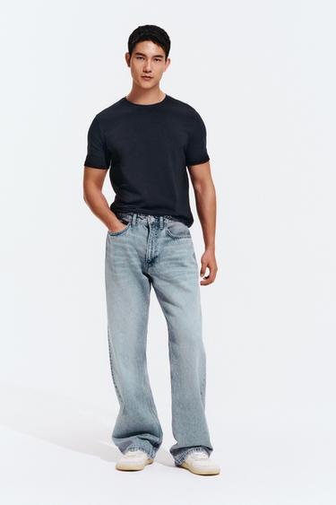 BASIC SLIM FIT T-SHIRT /01 - Navy blue by Zara