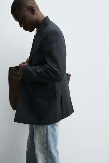 VESTE À BOUTONNAGE CROISÉ - bleu marine de Zara - Image 5