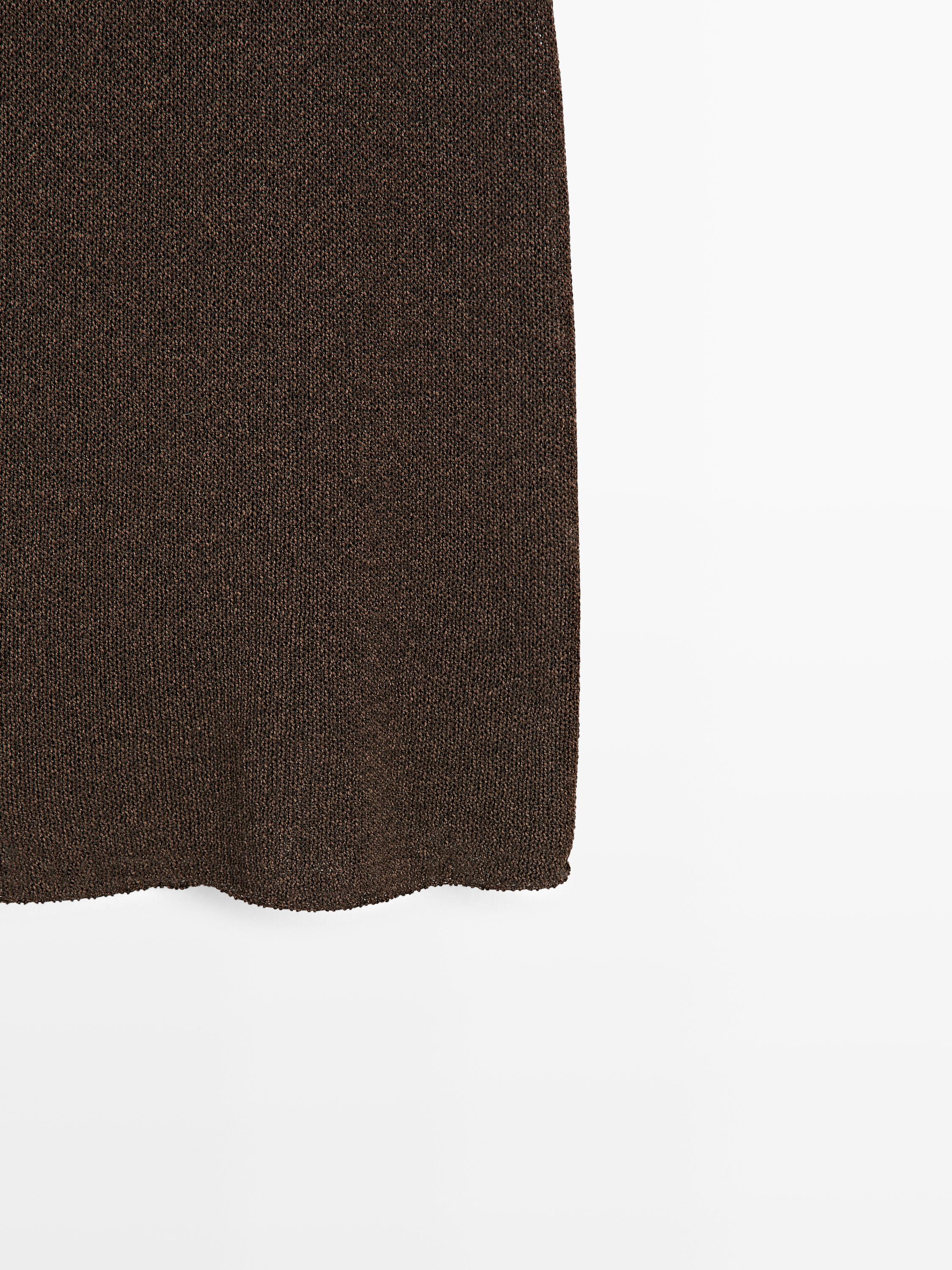 Long cotton blend knit skirt