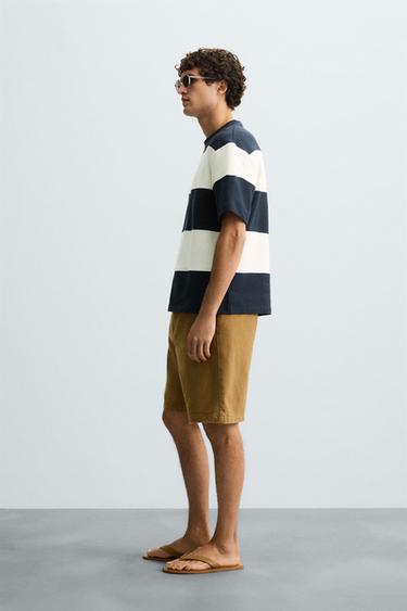 CONTRAST STRIPE SWEATSHIRT - Ecru / Navy by Zara - Image 3