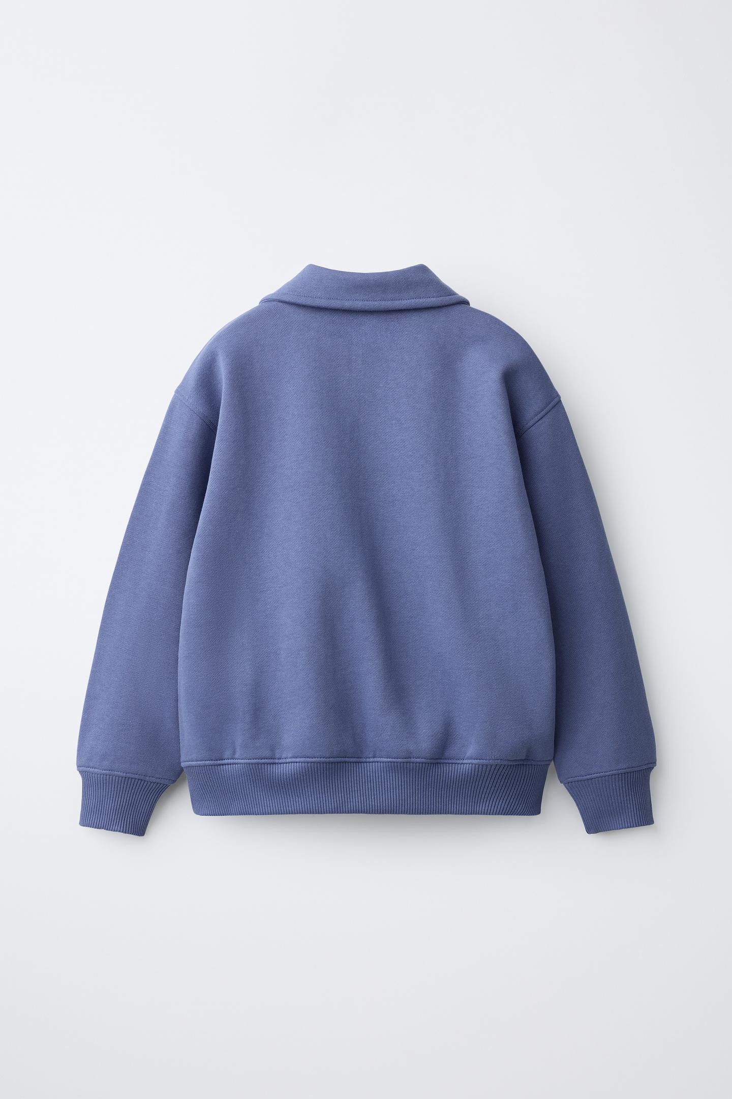 Детская толстовка Zara Polo Collar, цвет: Синий — фото 2