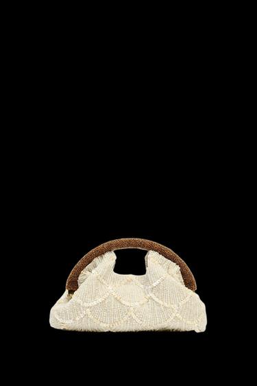 CLUTCH MIT APPLIKATIONEN - Gebrochenes Weiß von Zara
