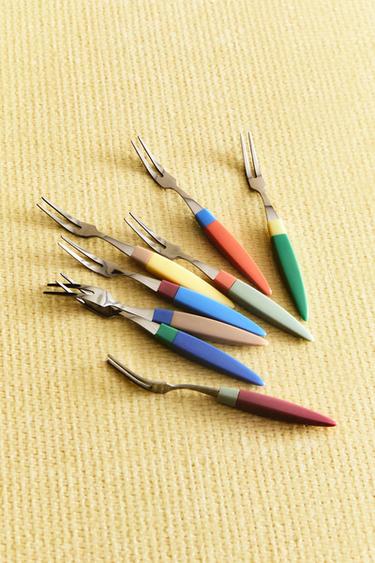 SET OF APERITIF FORKS WITH RESIN HANDLE (SET OF 8) - Silver by Zara - Image 5