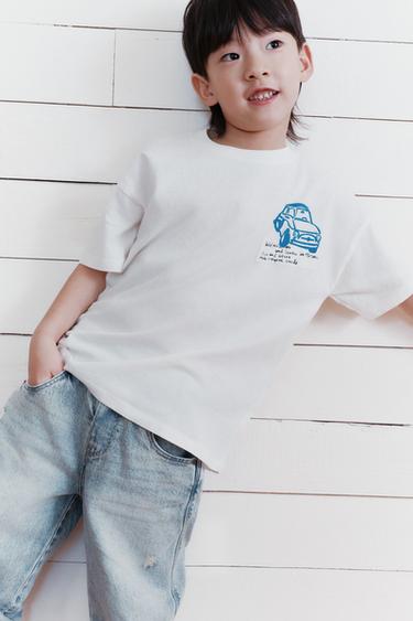 PRINTED T-SHIRT - Oyster-white by Zara