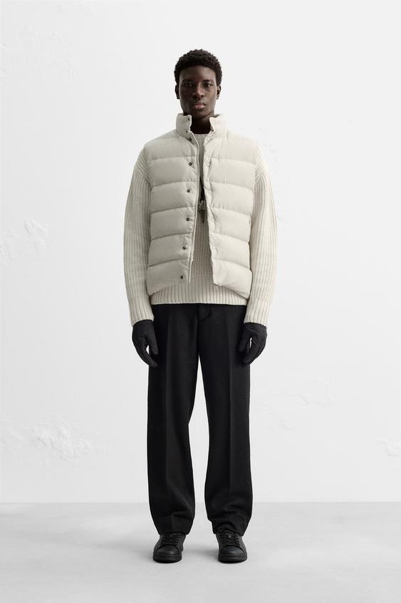 WATER-REPELLENT DOWN AND FEATHER GILET - Sand by Zara - Image 0