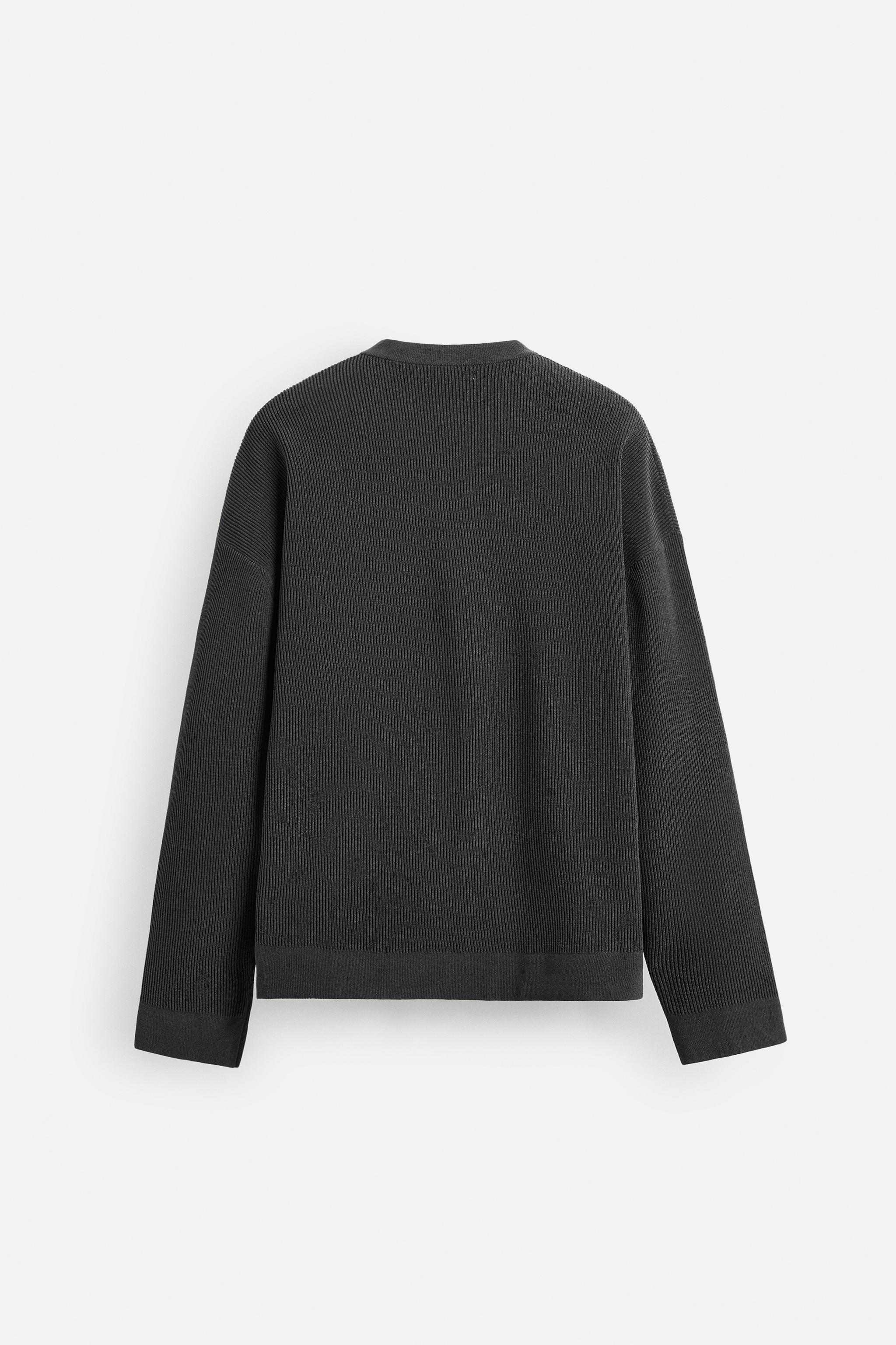 テクスチャードニットカーディガン - ダークグレー | ZARA Japan