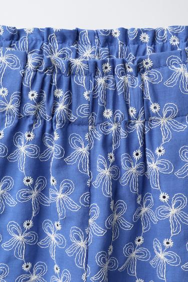 EMBROIDERED FLORAL CULOTTES - Bluish by Zara - Image 2