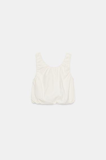 TOP BALLON POPELINE ENSEMBLE - Écru de Zara - Image 6