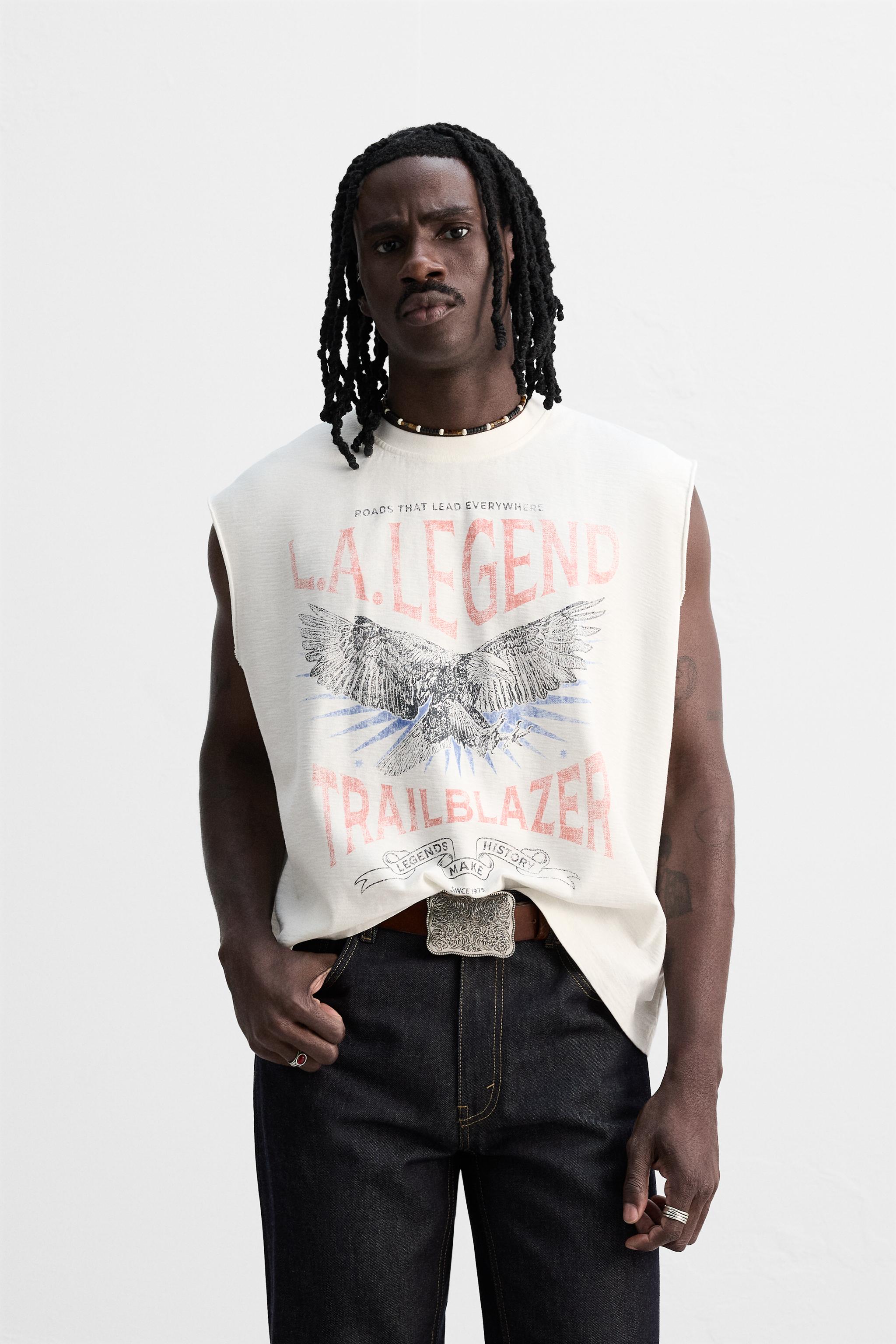 WASHED PRINTED TANK TOP - Oyster-white | ZARA United States