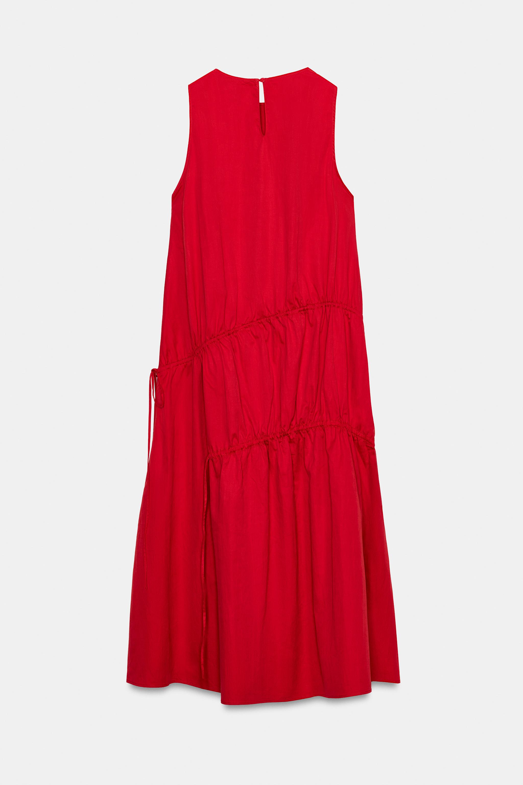 NYLON MIDI DRESS WITH TIES