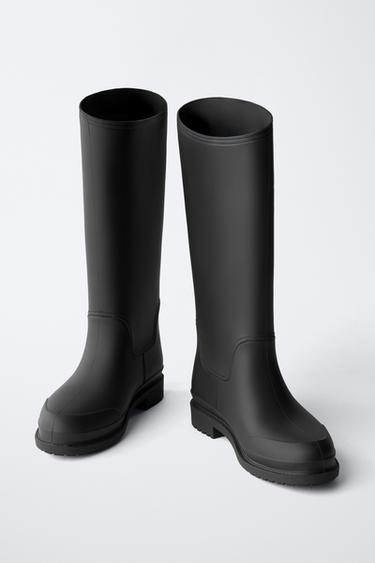 TALL RUBBERISED WELLIES - Black by Zara - Image 2