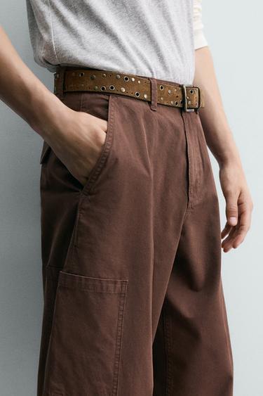 PANTALON BATTLE BALLON COUTURES - Marron de Zara - Image 5