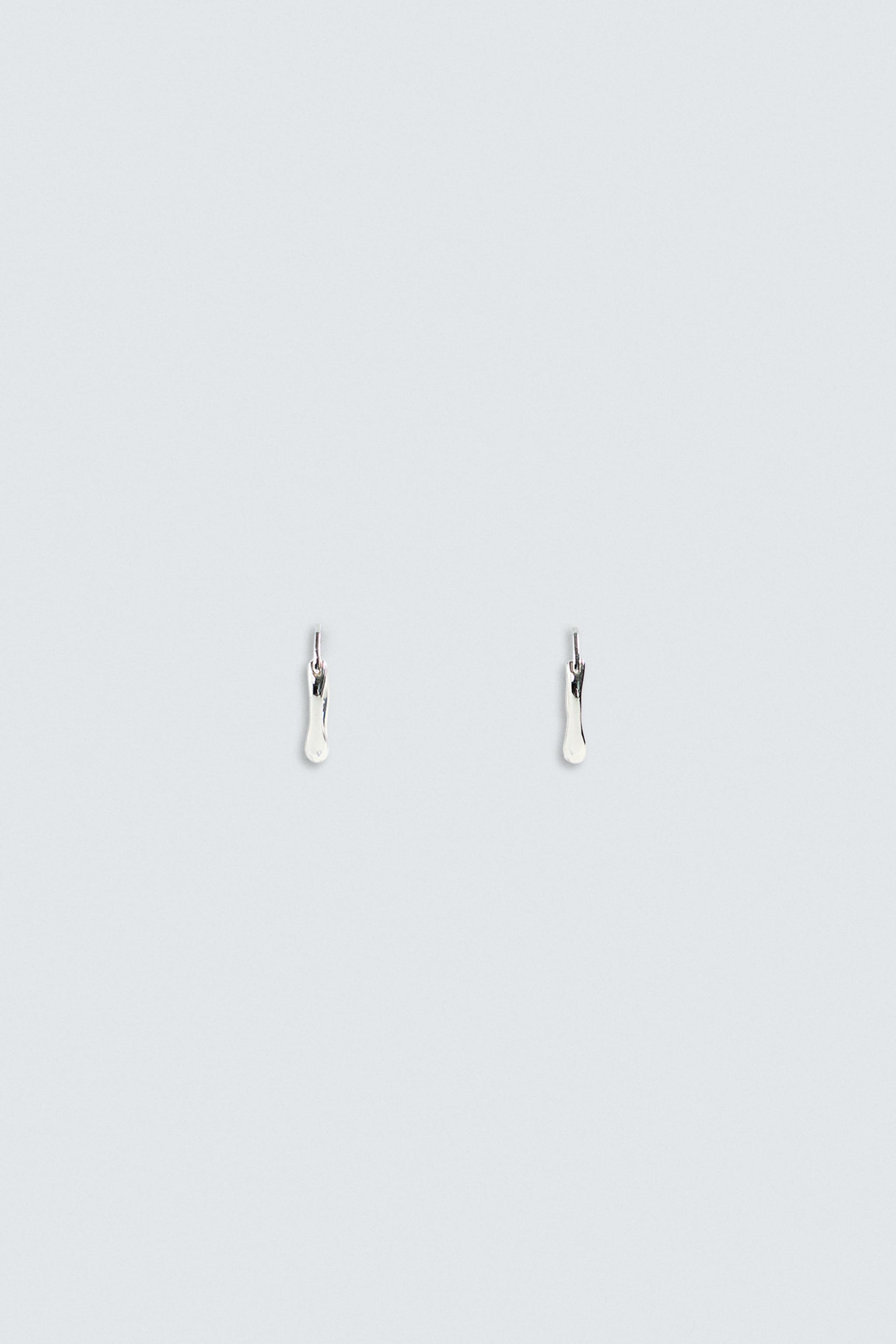 わ IRREGULAR HOOP EARRINGS - Silver | ZARA United States