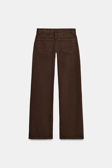 JEAN TRF WIDE LEG TAILLE BASSE - Chocolat de Zara - Image 8