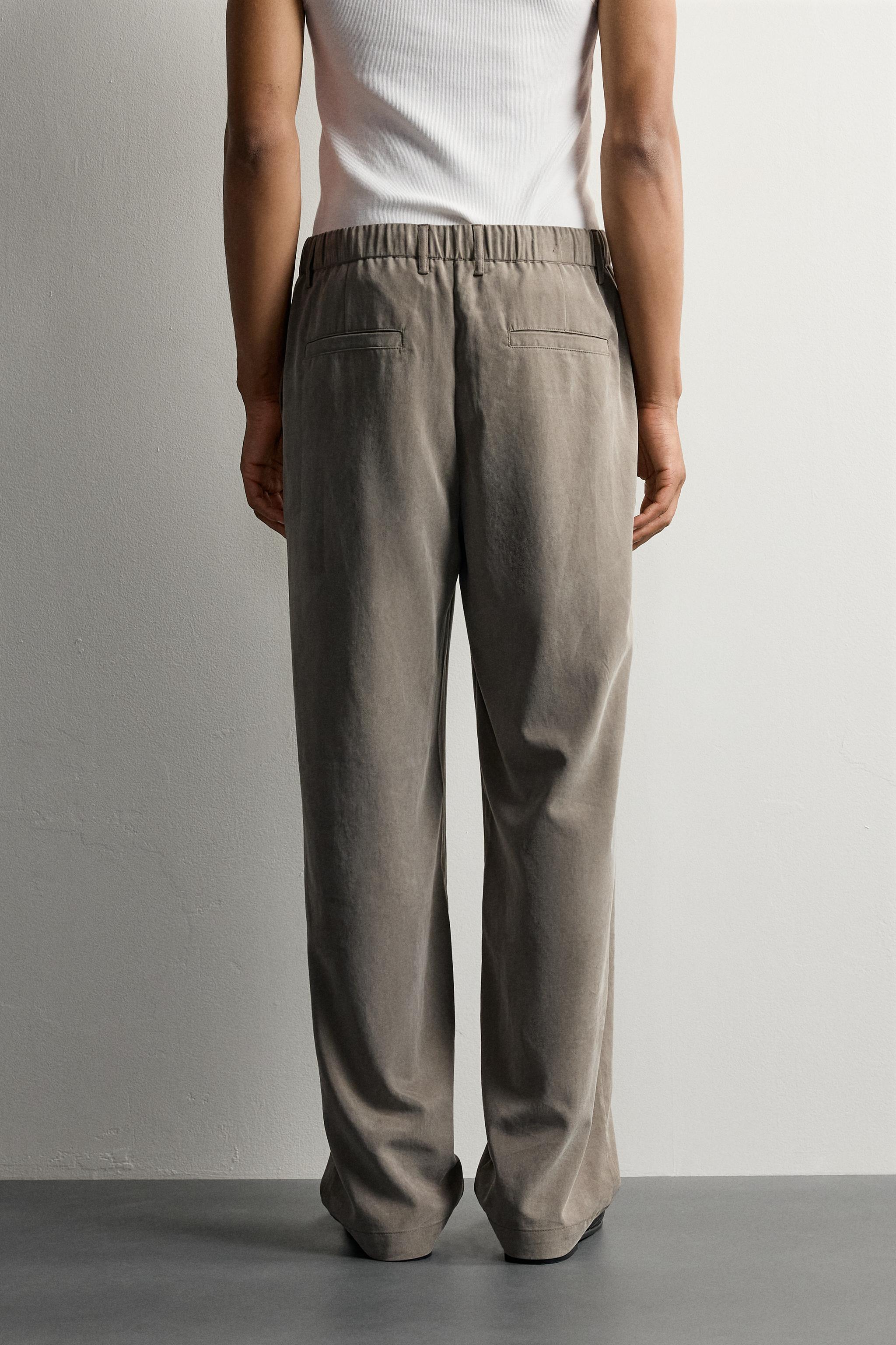 Мужские брюки Zara RELAXED FIT FLUID TROUSERS — фото 3