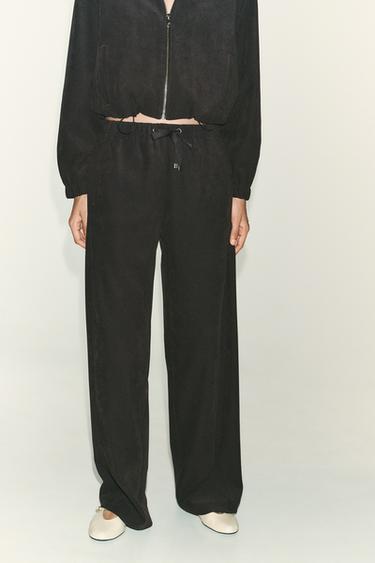 WIDE-LEG TROUSERS - Dark brown by Zara - Image 1