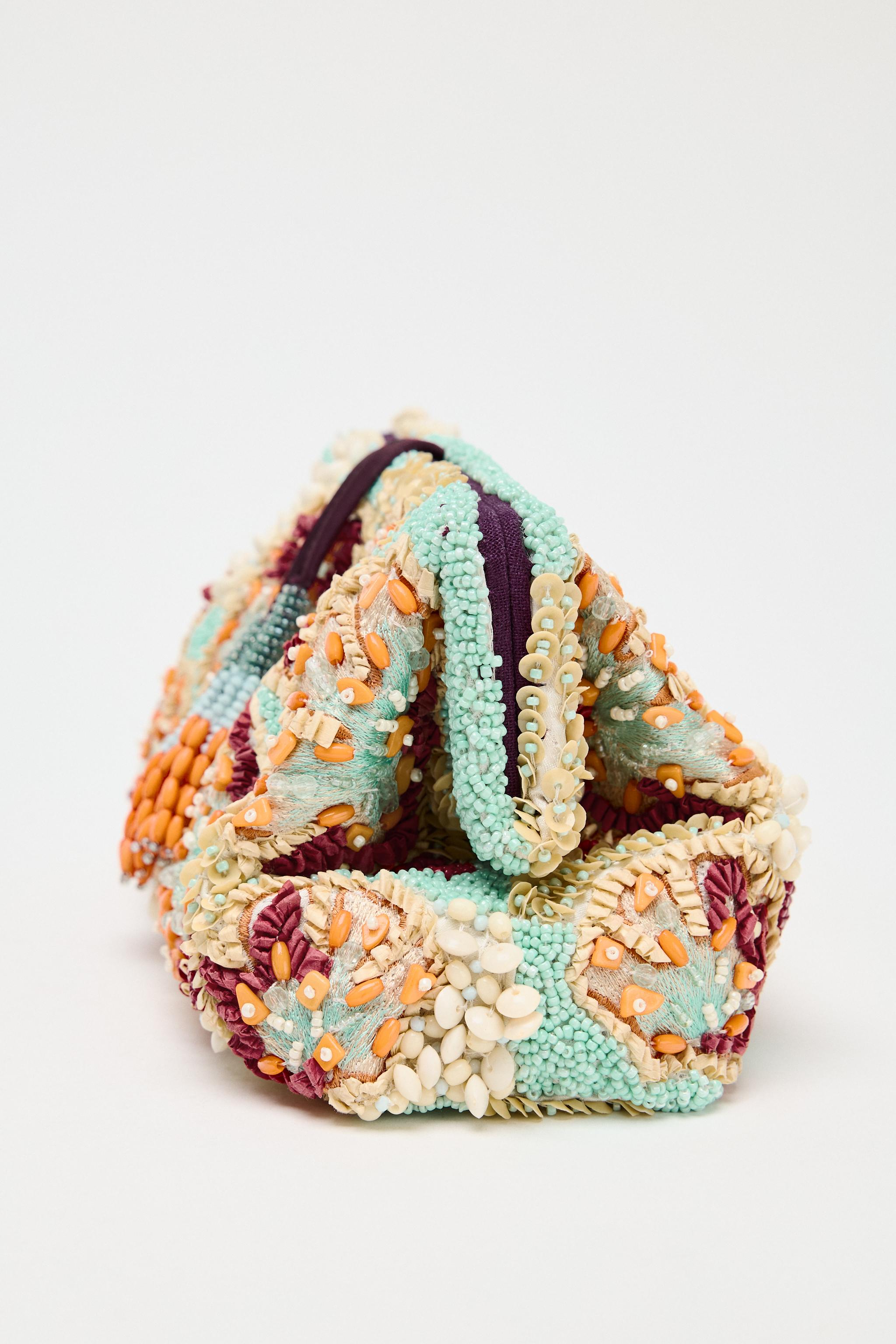 【ZARA】ビーズ刺繍入りクラッチバッグ   6573/510/202 ZARA NEW WOMAN BEADED CLUTCH BAG 6573/510/202 | eBay